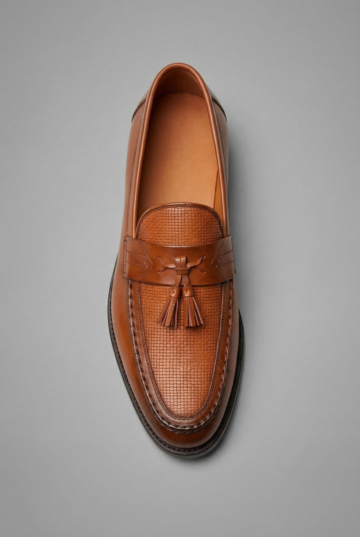 Men's Woven Tassel Slip-On Loafers Smart Formal Shoes