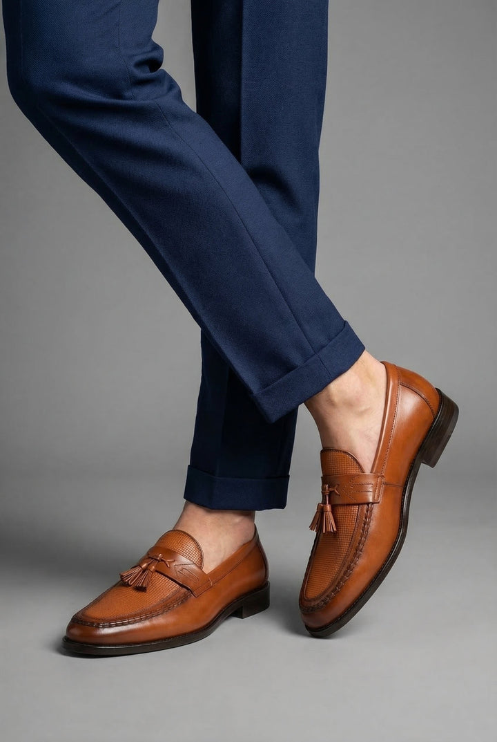 Men's Woven Tassel Slip-On Loafers Smart Formal Shoes