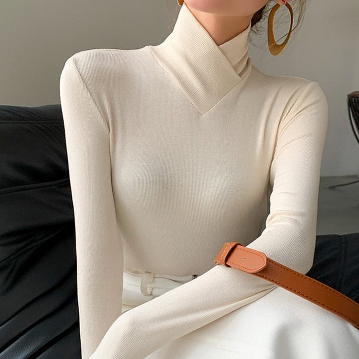 Eleanor | Women’s Spring Elegant Mock Neck Top