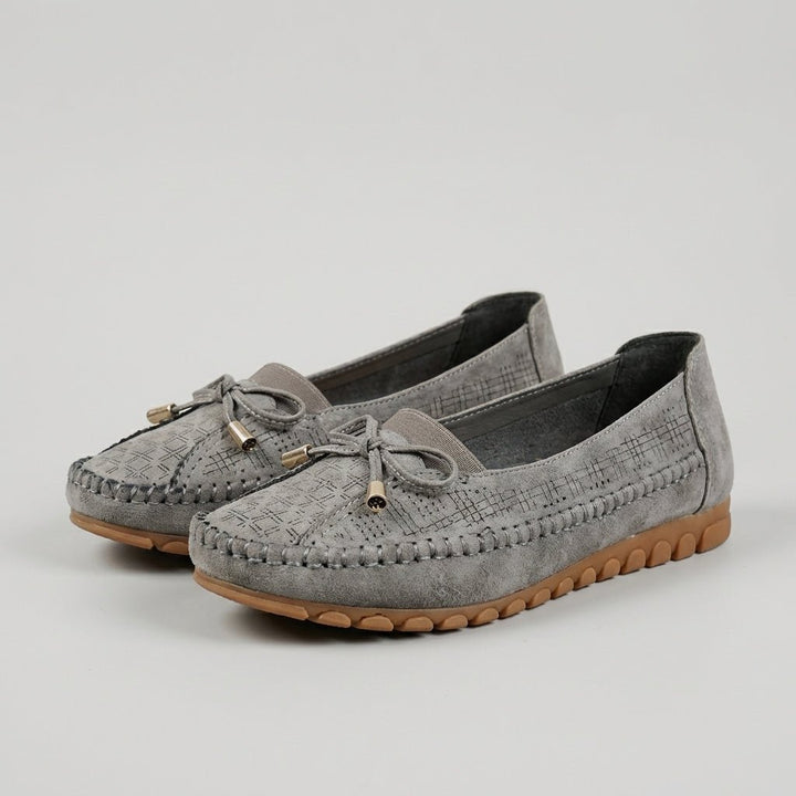 Orthopedic Loafers Slip-On Perforated Bow Women's Comfort