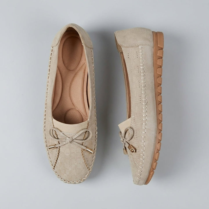 Orthopedic Loafers Slip-On Perforated Bow Women's Comfort
