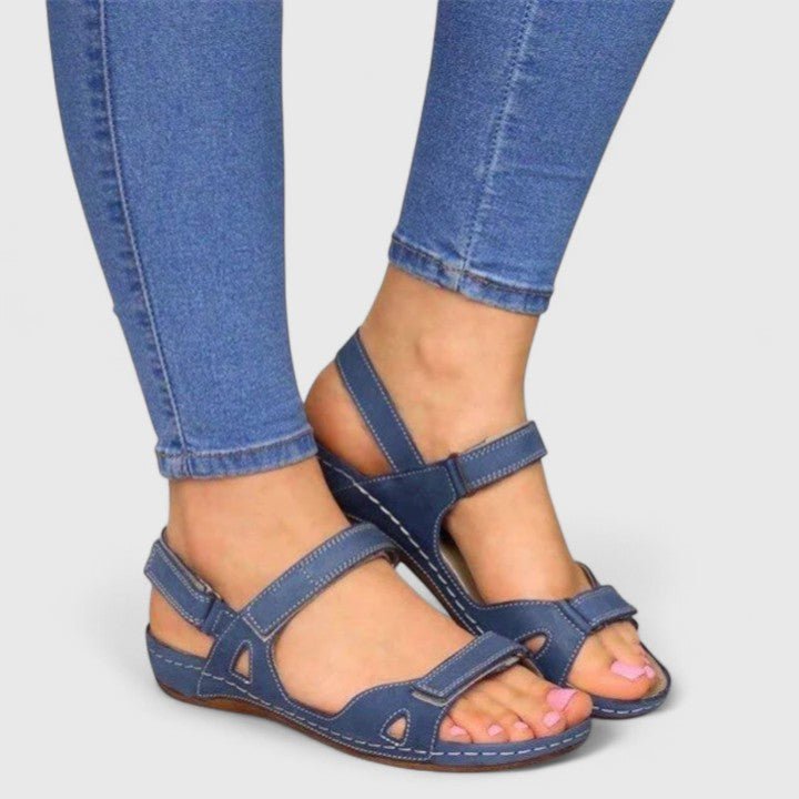 Orthopedic Sandals Women's Ankle Strap Open Toe Comfort - Blue