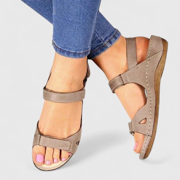 Orthopedic Sandals Women's Ankle Strap Open Toe Comfort - Gray