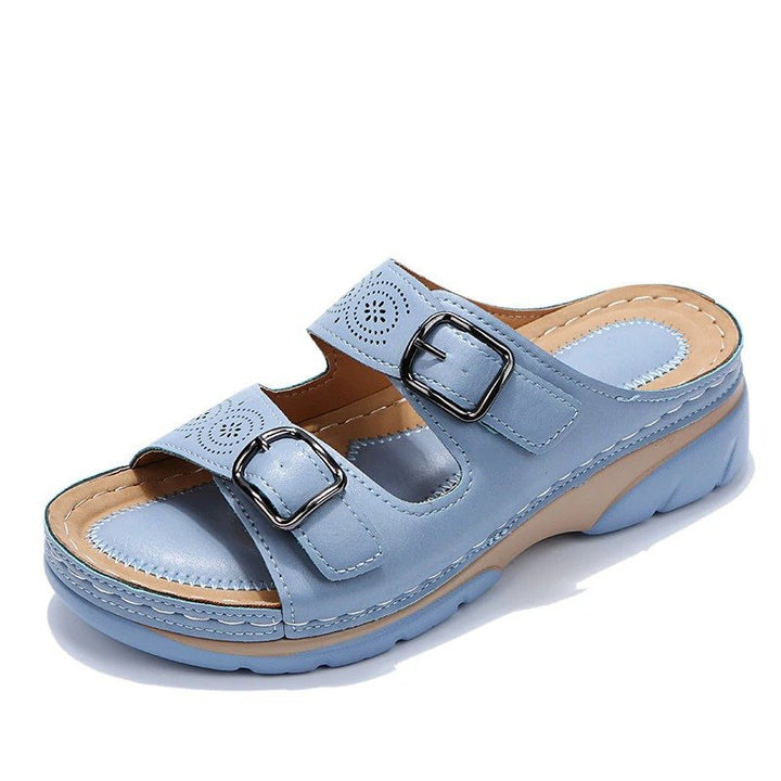 Orthopedic Slide Sandals Perforated Open Toe Comfort Fit