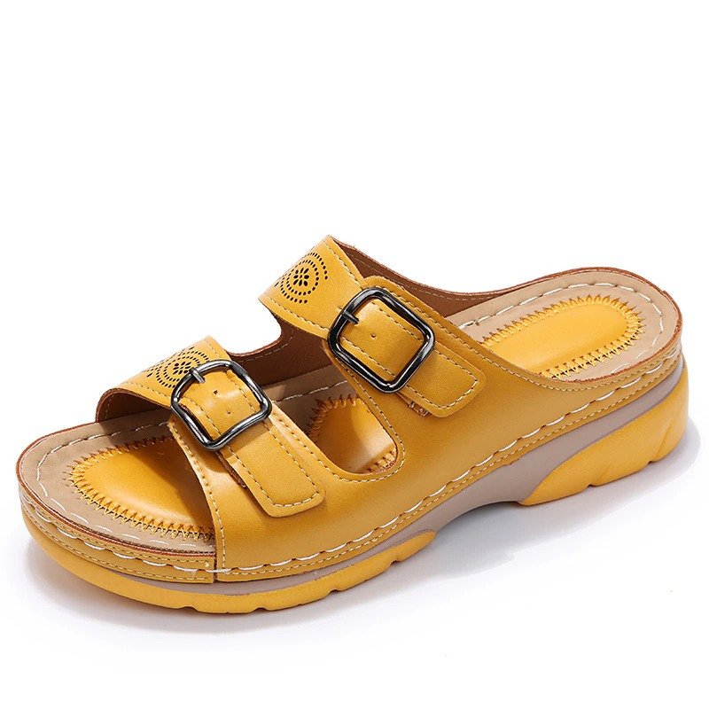 Orthopedic Slide Sandals Perforated Open Toe Comfort Fit
