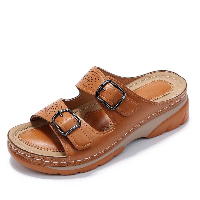 Orthopedic Slide Sandals Perforated Open Toe Comfort Fit