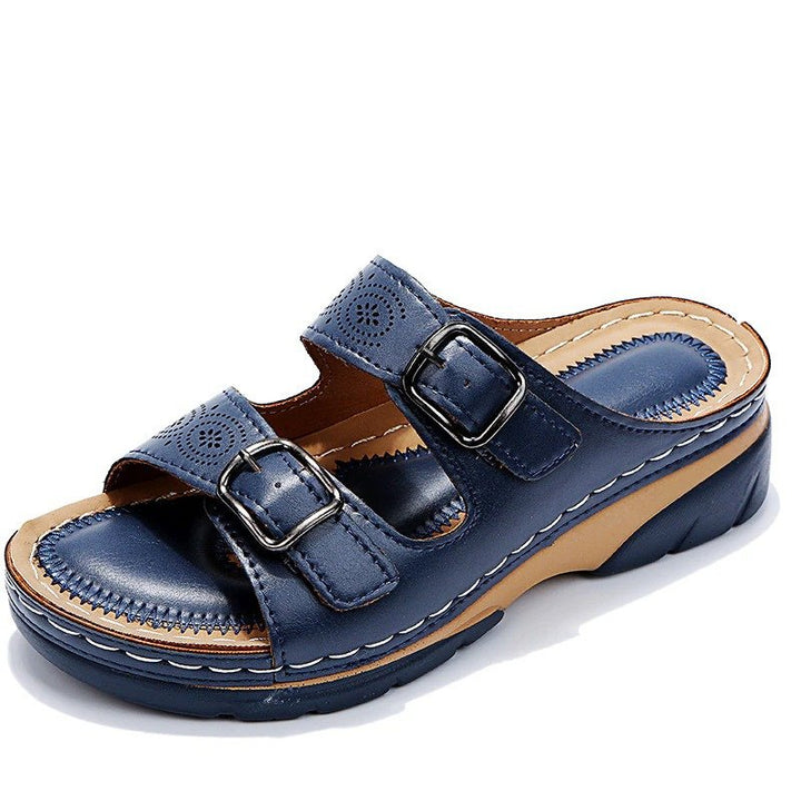 Orthopedic Slide Sandals Perforated Open Toe Comfort Fit
