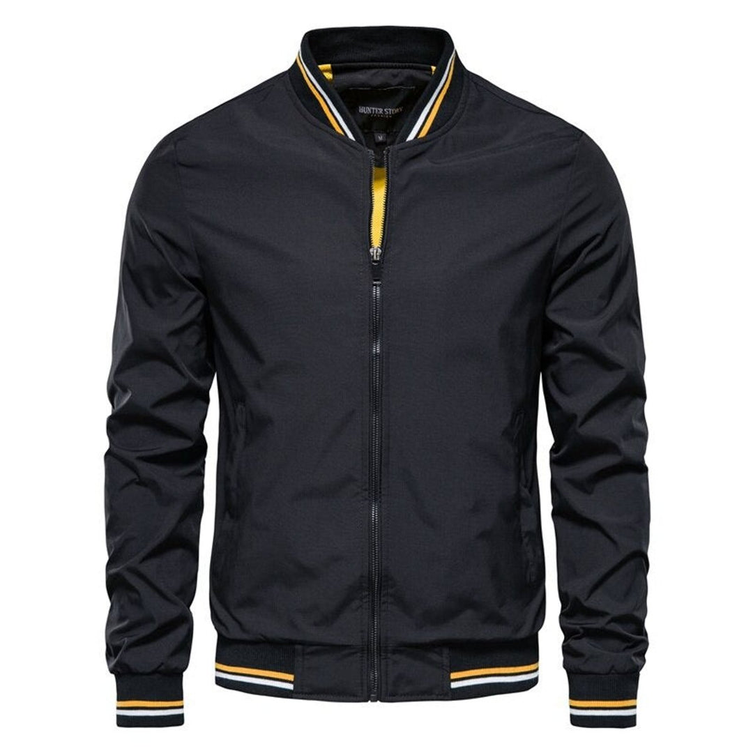Ryder Mens Bomber Jacket Zip-Up Ribbed-Trim Lightweight Outerwear