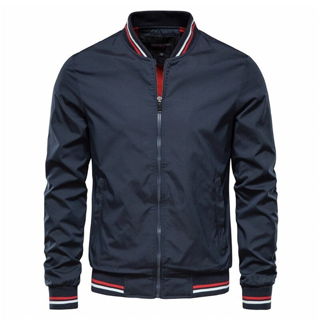Ryder Mens Bomber Jacket Zip-Up Ribbed-Trim Lightweight Outerwear