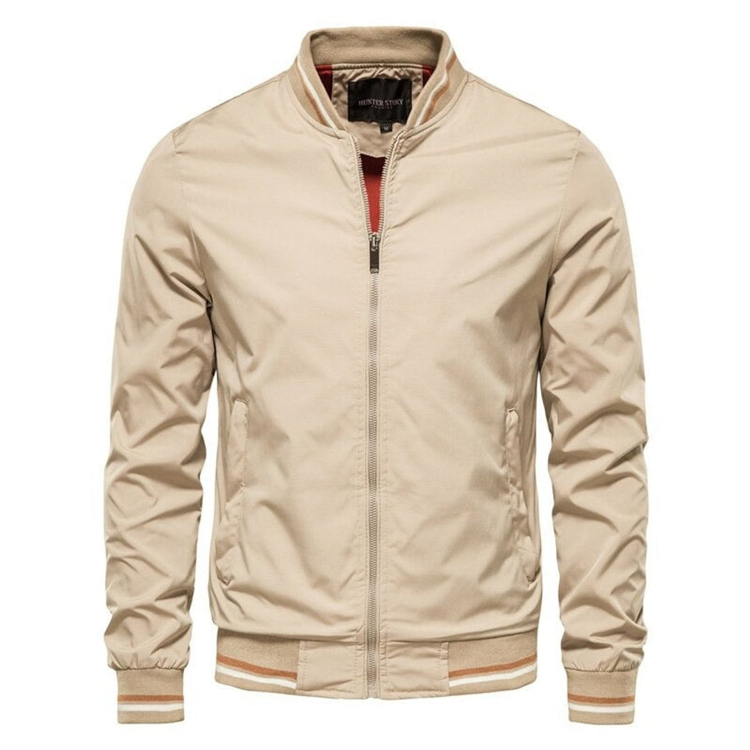 Ryder Mens Bomber Jacket Zip-Up Ribbed-Trim Lightweight Outerwear