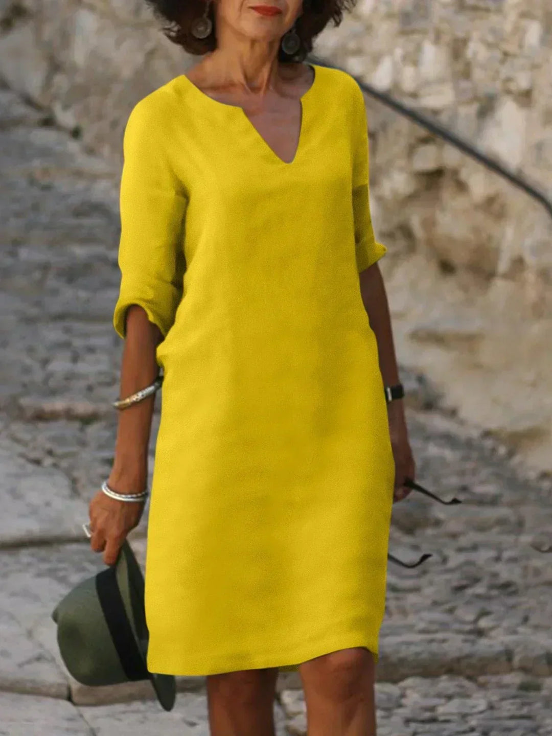 Amelia | Women’s Elegant Notch Neck Midi Dress