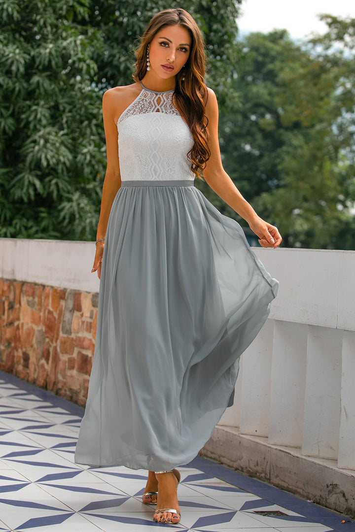 Camille | Women's Wedding Guest Halter Maxi Dress