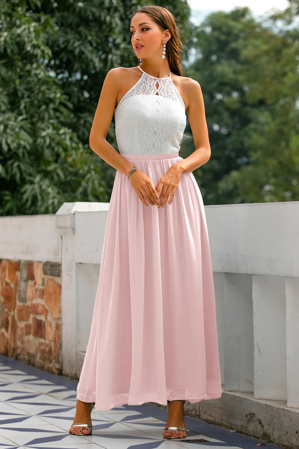 Camille | Women's Wedding Guest Halter Maxi Dress