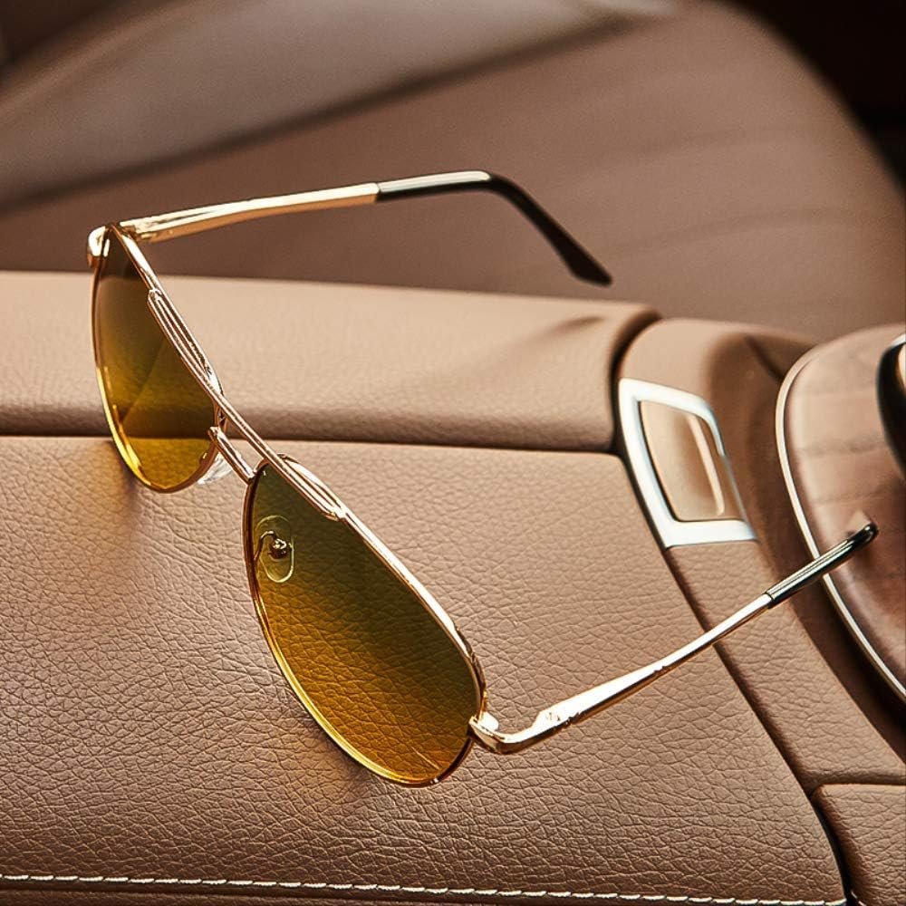 Sunglasses Aviator Gold Frame Yellow Gradient Lenses UV400