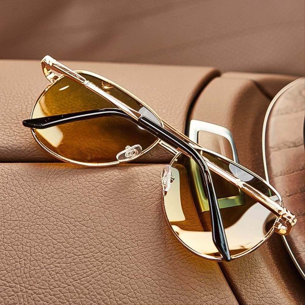 Sunglasses Aviator Gold Frame Yellow Gradient Lenses UV400