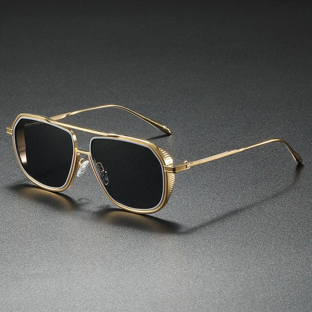 Sunglasses Aviator Metal Frame Gradient Lens Unisex - Gold