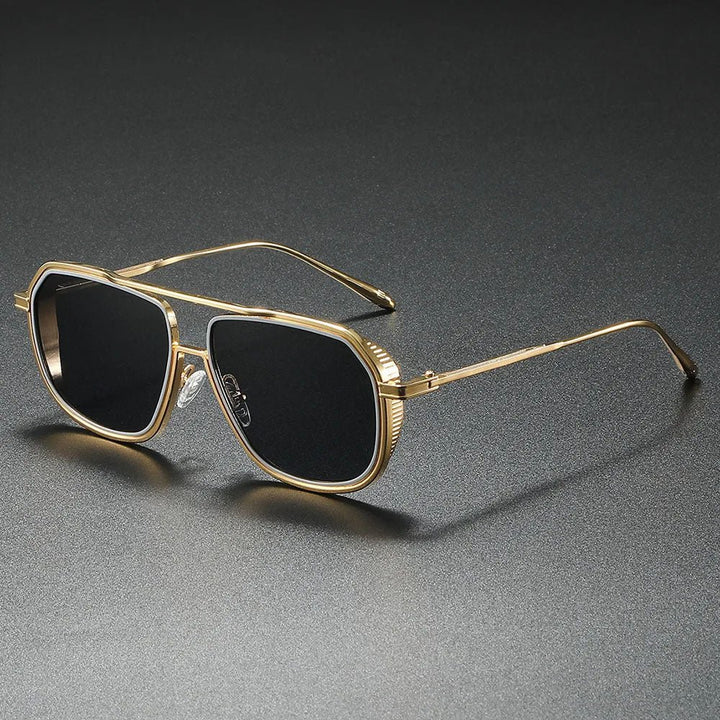 Sunglasses Aviator Metal Frame Gradient Lens Unisex - Gold