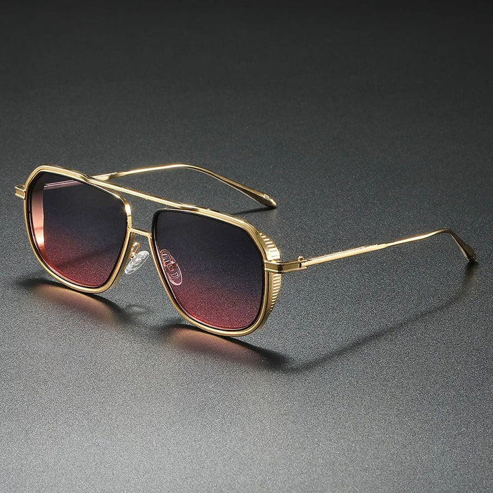 Sunglasses Aviator Metal Frame Gradient Lens Unisex - Pink