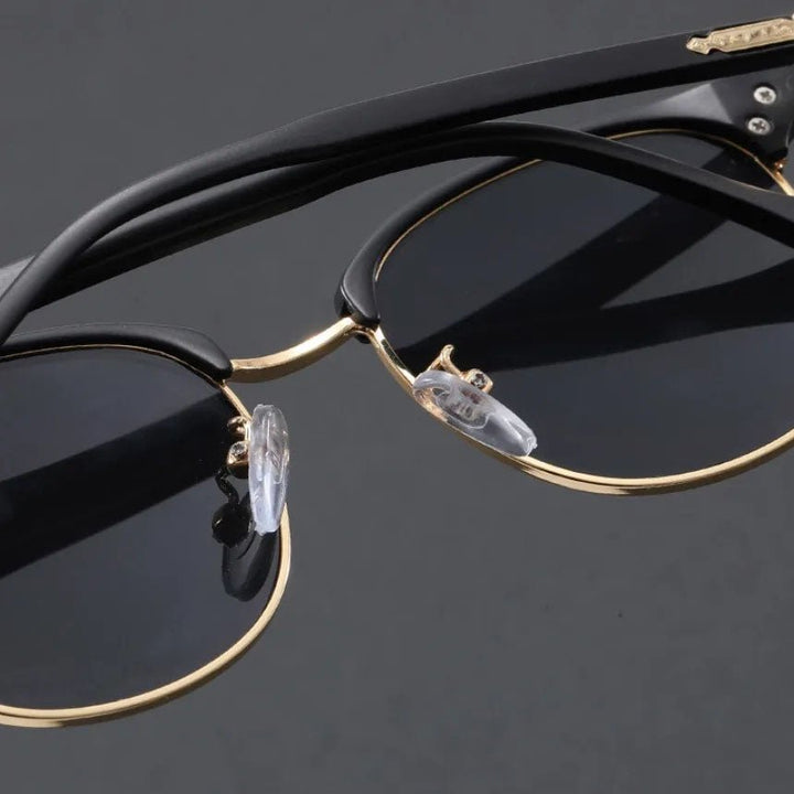 Sunglasses Clubmaster Style Half-Frame Metal UV400