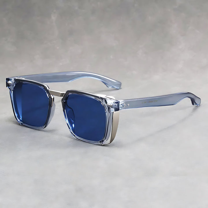Sunglasses Men's Square Frame UV Protection Clear Blue