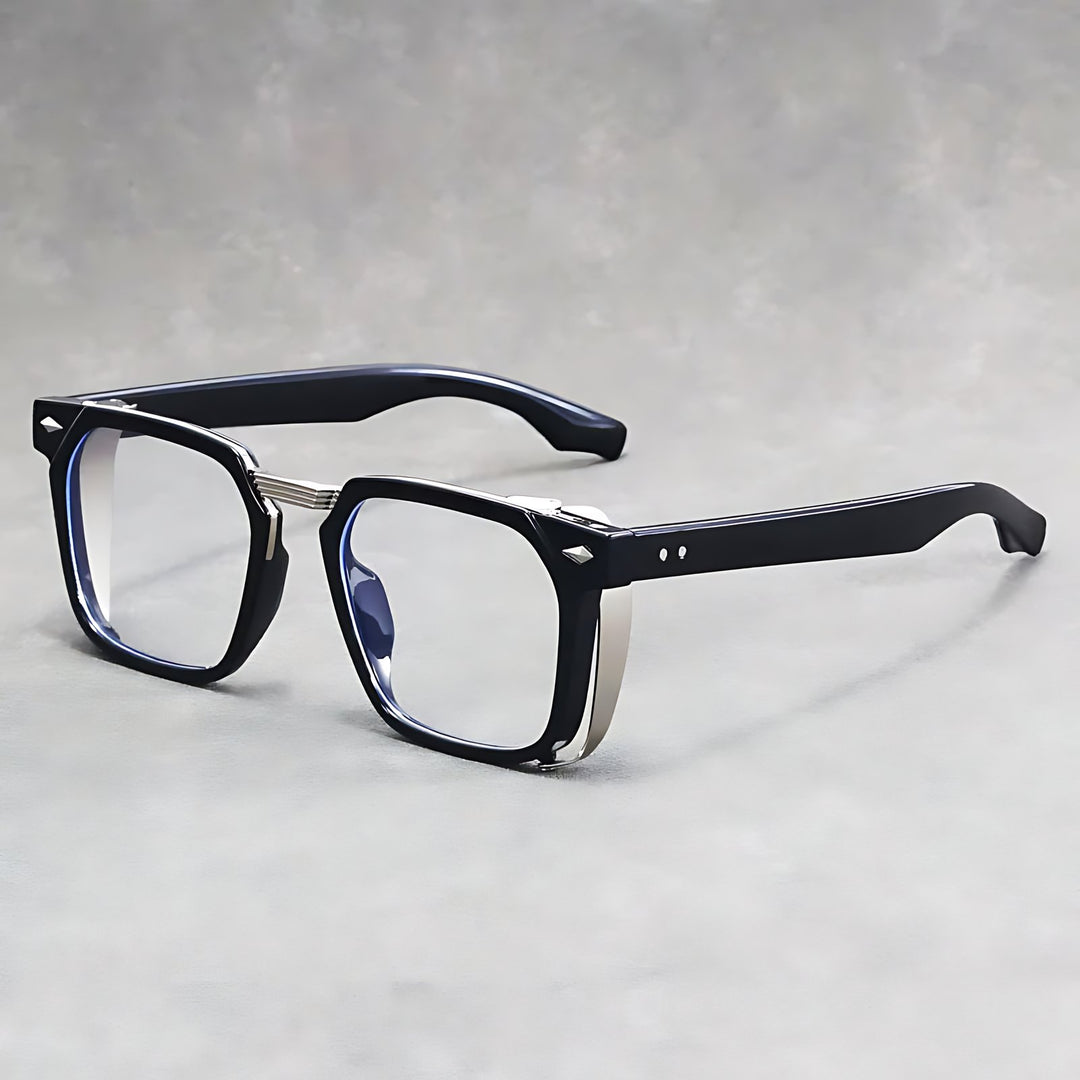 Sunglasses Men's Square Frame UV Protection Clear Blue