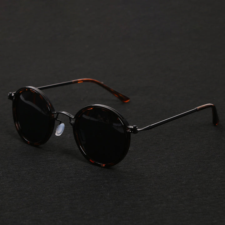 Sunglasses Polarised Round Frame Gold Metal Temples