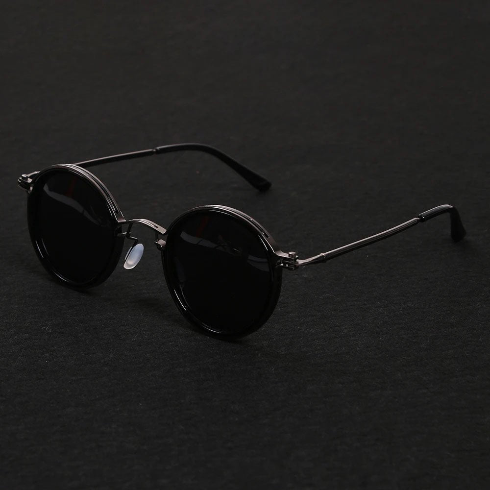 Sunglasses Polarised Round Frame Gold Metal Temples