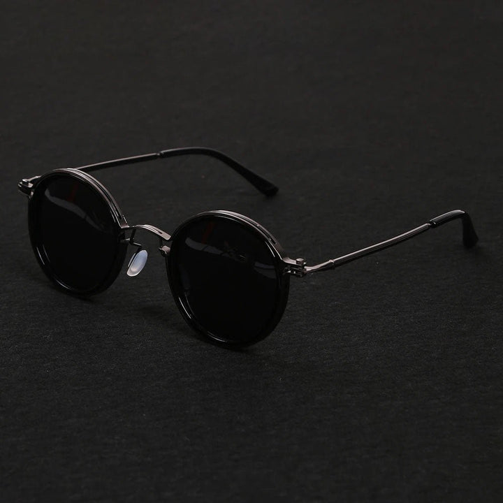 Sunglasses Polarised Round Frame Gold Metal Temples