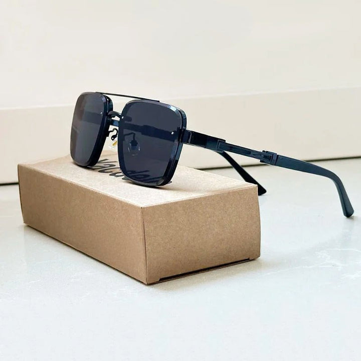 Sunglasses Retro Aviator Gold Titanium UV400 Protection