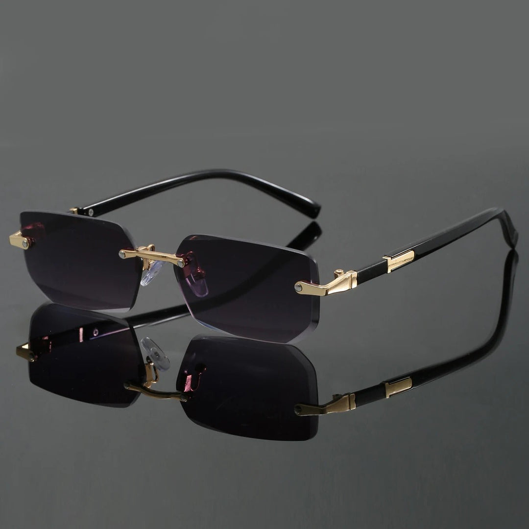 Sunglasses Rimless Cut Edge UV400 Protection Unisex - Gray