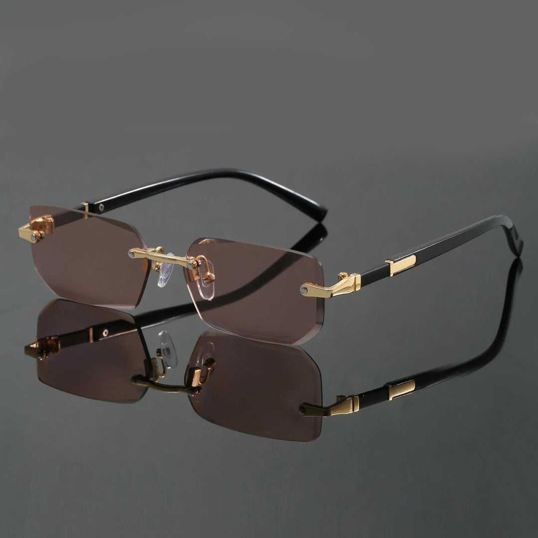 Sunglasses Rimless Cut Edge UV400 Protection Unisex - Pink