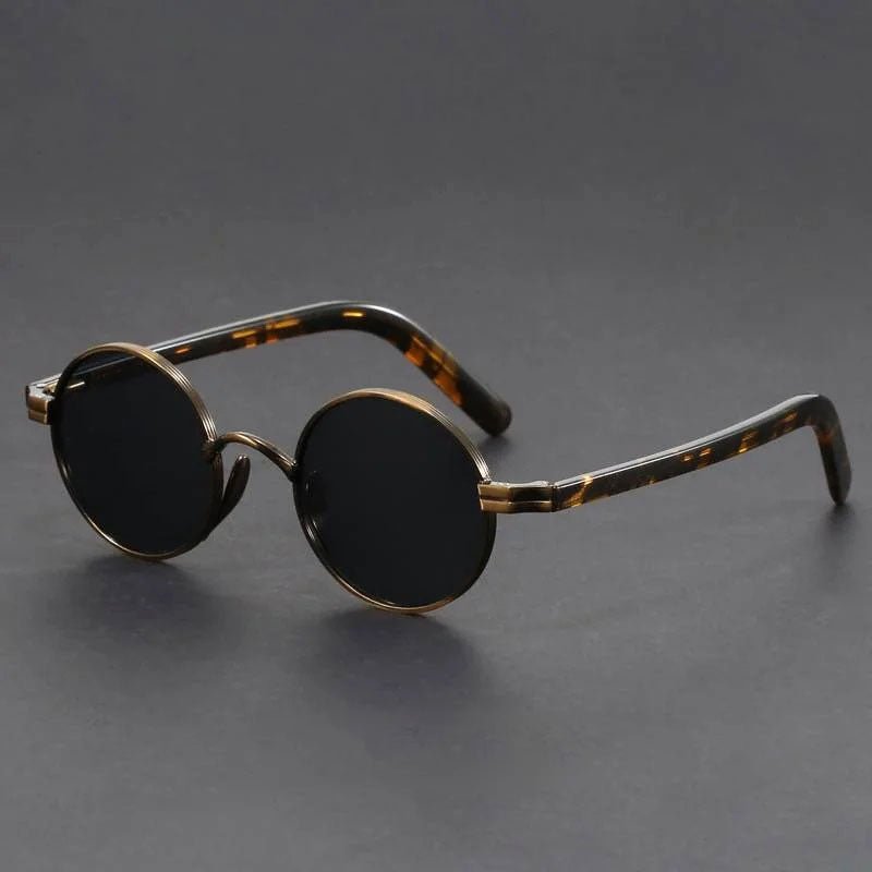 Sunglasses Round Vintage Metal Frame Retro UV400 - Gray