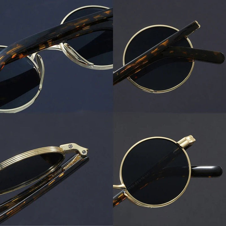 Sunglasses Round Vintage Metal Frame Retro UV400