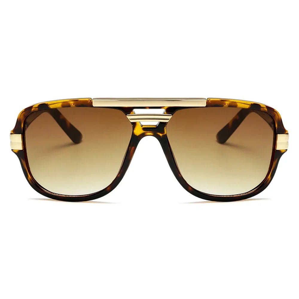 Sunglasses Tortoiseshell Aviator UV400 Square Frame Gold