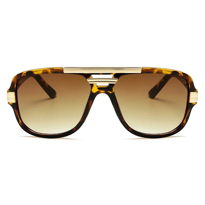 Sunglasses Tortoiseshell Aviator UV400 Square Frame Gold