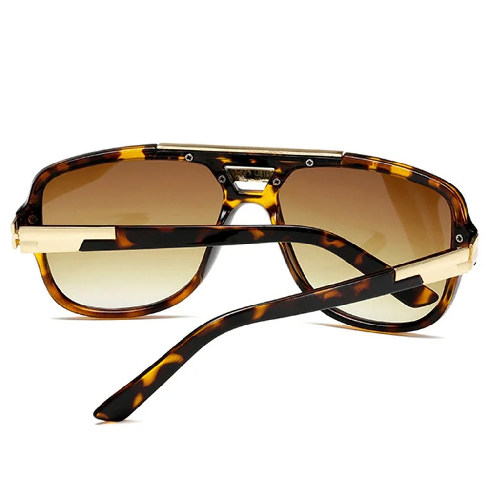 Sunglasses Tortoiseshell Aviator UV400 Square Frame Gold