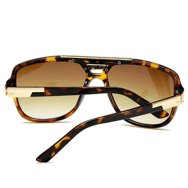 Sunglasses Tortoiseshell Aviator UV400 Square Frame Gold