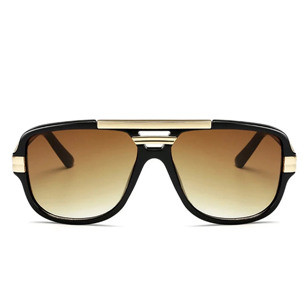 Sunglasses Tortoiseshell Aviator UV400 Square Frame Gold