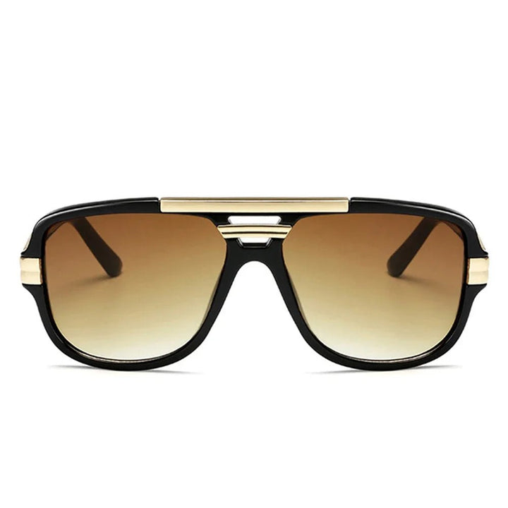 Sunglasses Tortoiseshell Aviator UV400 Square Frame Gold