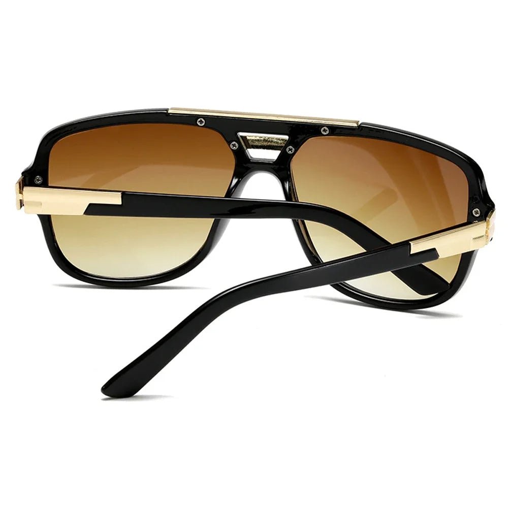 Sunglasses Tortoiseshell Aviator UV400 Square Frame Gold