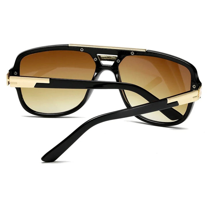 Sunglasses Tortoiseshell Aviator UV400 Square Frame Gold