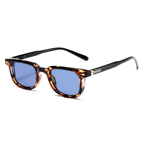 Sunglasses Tortoiseshell Frame UV Protection Blue Lens - Leopard Blue