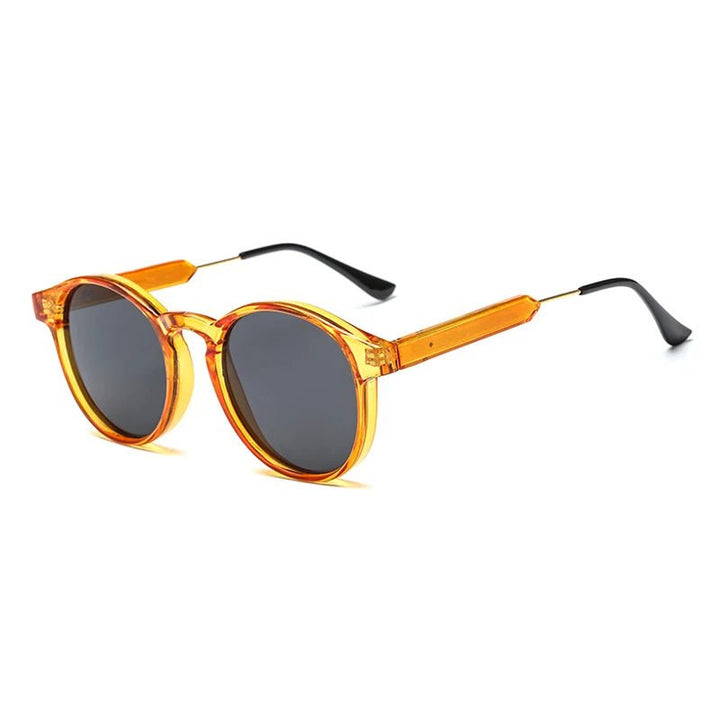 Sunglasses Vintage Round Unisex Lightweight Classic - Orange