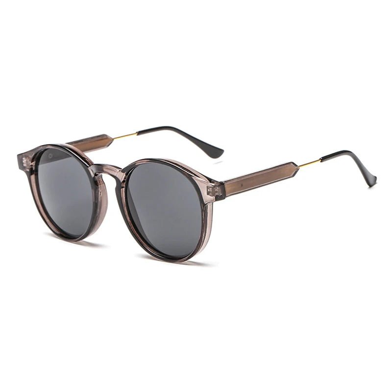 Sunglasses Vintage Round Unisex Lightweight Classic - Gray