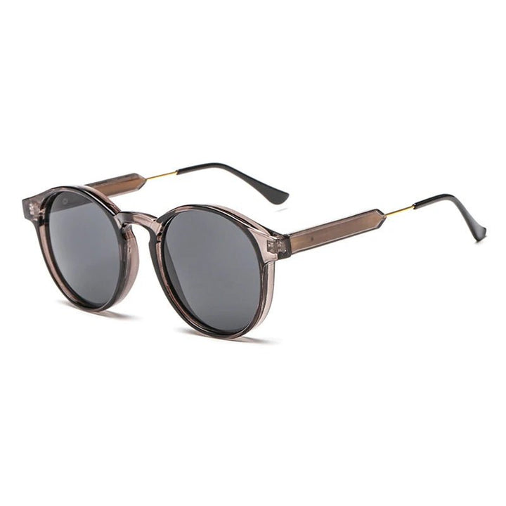 Sunglasses Vintage Round Unisex Lightweight Classic - Gray