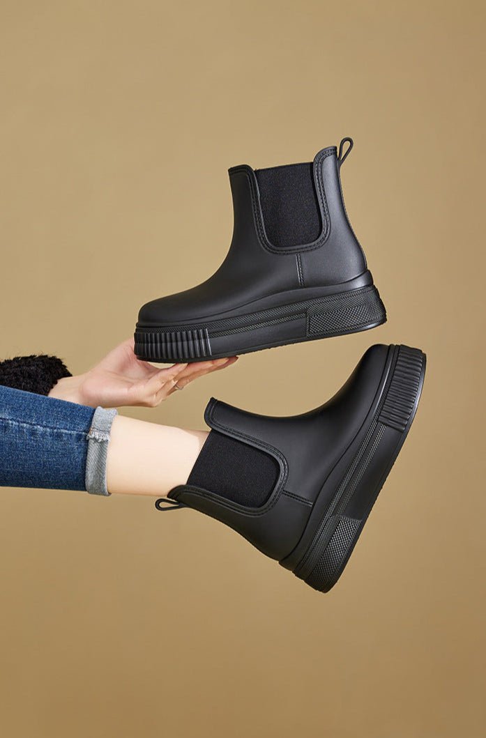 Waterproof Boots Women's Chelsea Platform Rain Boots