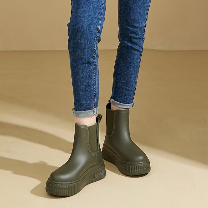 Waterproof Boots Women's Chelsea Platform Rain Boots