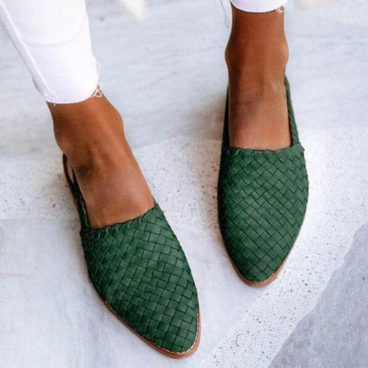 Katie | Women's Slip On Woven Flat Loafers