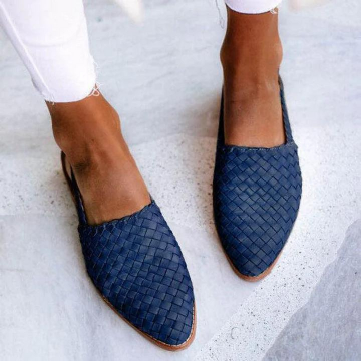 Katie | Women's Slip On Woven Flat Loafers