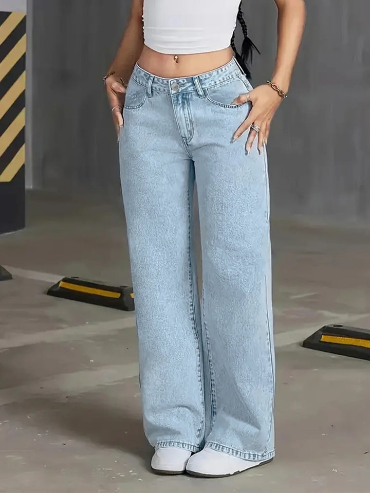 Bethany | Women’s Light Wash Wide Leg Jean